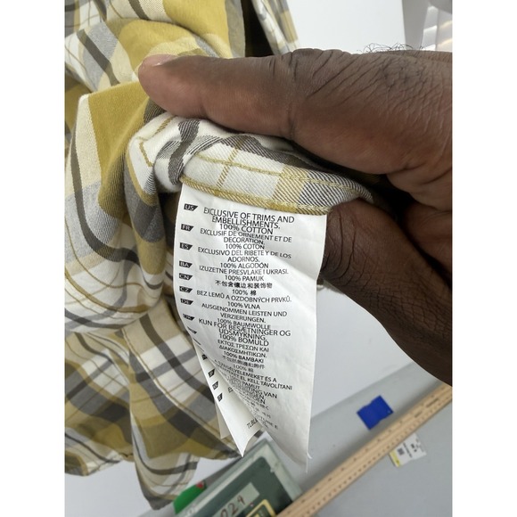 5.11 Tactical Flannel Shirt Mens 2XL yellow and olive Plaid Snap Button Up - Picture 10 of 10